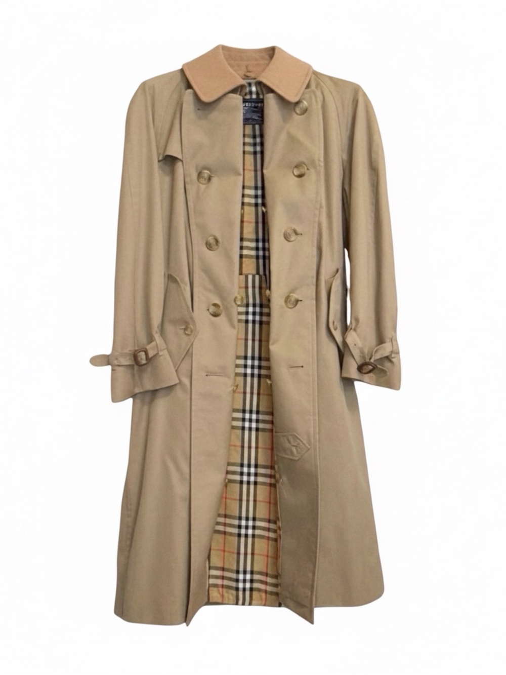 Vintage Men’s Burberry Trench Coat | Nova Check Removable Liner | Belted | 42R